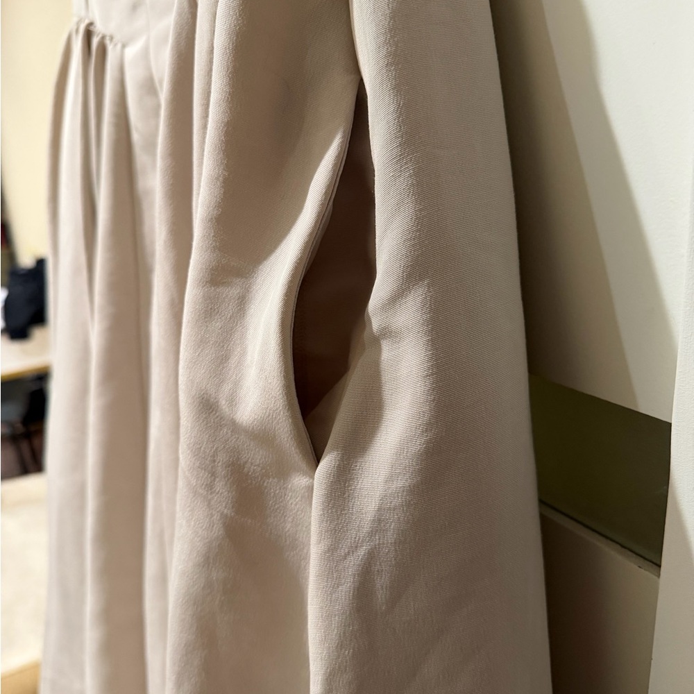 House of CB Pale Blush Dove Gray Midi Fit-and-Flare Dress - Picture 5 of 10